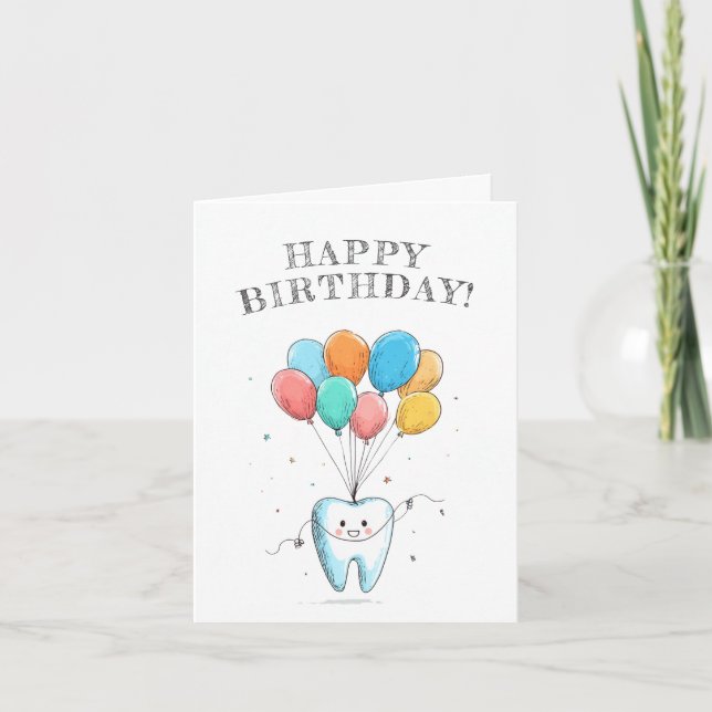 Niedlich Dentist Birthday Karte (Vorderseite)