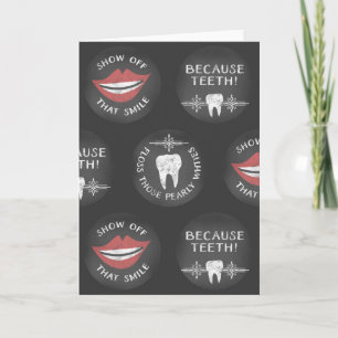 Niedlich Dentist Pattern - Funny Dental Hygienic Karte