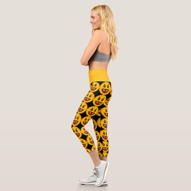 Niedlich Devil Emoji High Waisted Capri Leggings (Links)