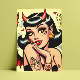 Niedlich Devil Girl Postkarte