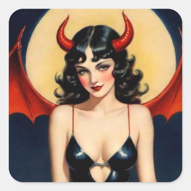 Niedlich Devil Girl Sticker (Vorderseite)
