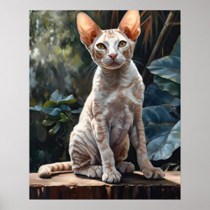 Niedlich Devon Rex Cat Art Print Poster