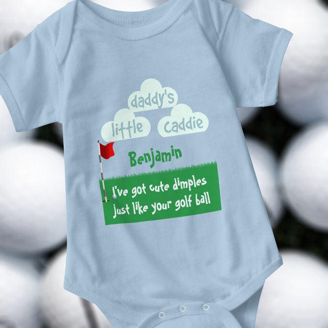 Niedlich Dimples Funny Golfer Daddy's Little Caddi Baby Strampler (Von Creator hochgeladen)