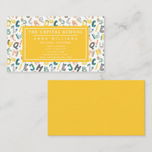 Niedlich Dino Alphabet - Lehrer   Private Tutor Visitenkarte