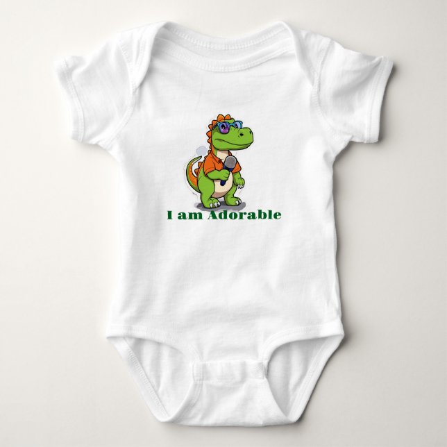 Niedlich Dino Baby Strampler (Vorderseite)