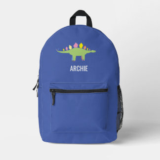 Niedlich Dino Dinosaur Personalisiert Blue Bedruckter Rucksack