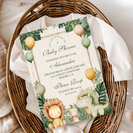 Niedlich Dino Jungle Baby Dusche Einladung