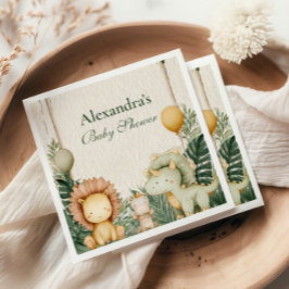 Niedlich Dino Jungle Baby Dusche Serviette