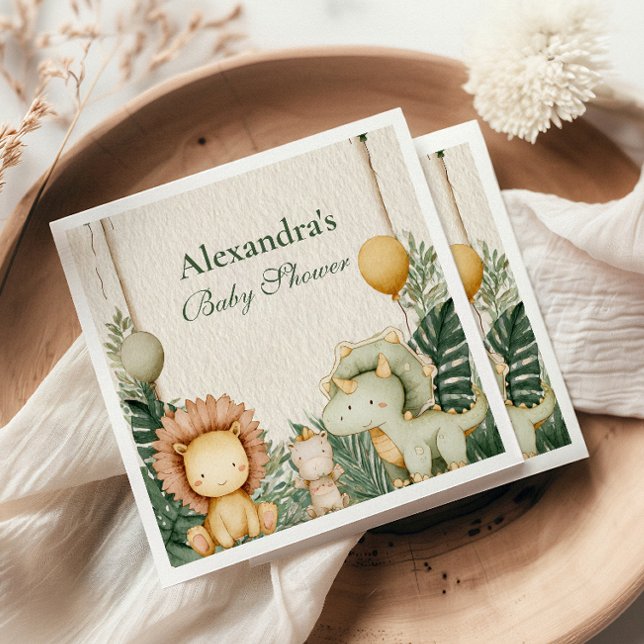 Niedlich Dino Jungle Baby Dusche Serviette (Von Creator hochgeladen)