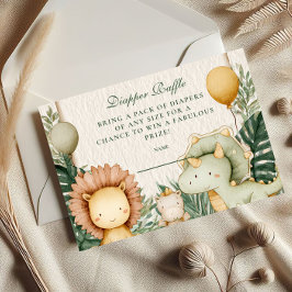 Niedlich Dino Jungle Diapper Raffle Begleitkarte