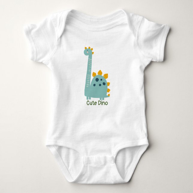 Niedlich Dino Personalisiert Baby Bodysuit Baby Strampler (Vorderseite)