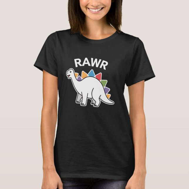 Niedlich Dino Rawr Dinosaur Roaring Funny Kid Dino T-Shirt (Vorderseite)