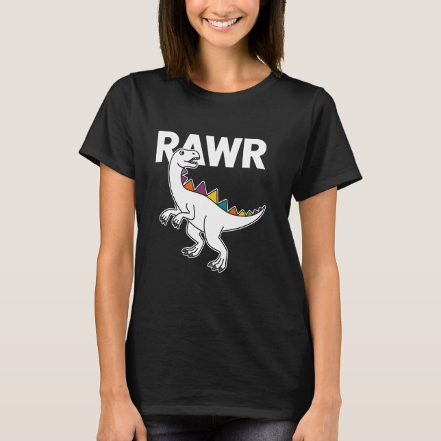 Niedlich Dino Rawr Dinosaur Roaring Funny Kid Dino T-Shirt (Vorderseite)