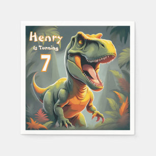Niedlich Dino T Rex Geburtstagsparty Paper Napkin Serviette