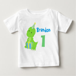 Niedlich Dinosaur 1. Geburtstag Blue Green Dino Bo Baby T-shirt