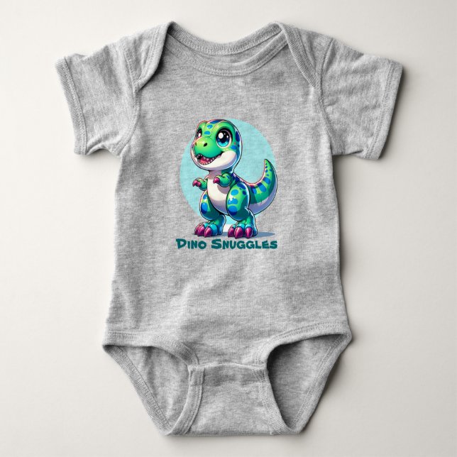 Niedlich Dinosaur Baby Bodysuit Dino Snuggles Baby Strampler (Vorderseite)