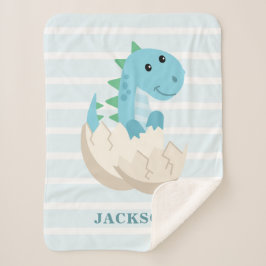 Niedlich Dinosaur Baby Boy Personalisiert Sherpadecke