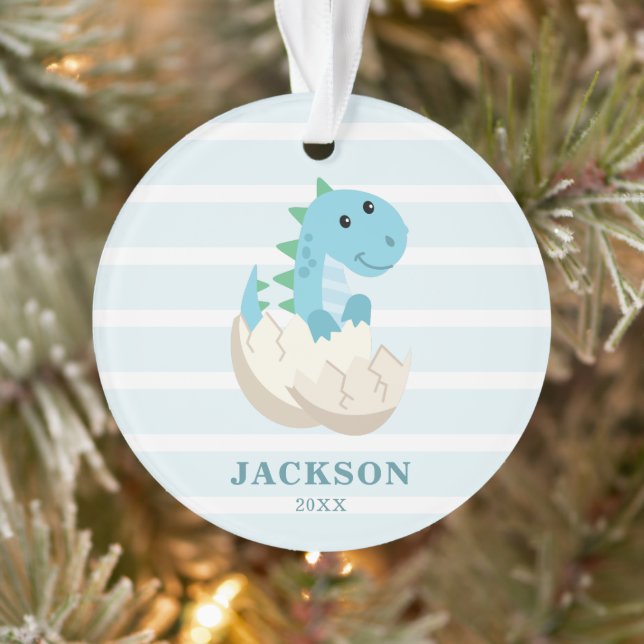 Niedlich Dinosaur Baby Boy Personalisiert Weihnach Ornament (Baum)