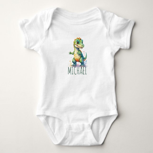 Niedlich Dinosaur Baby T-Rex Geschenk Strampler (Vorderseite)