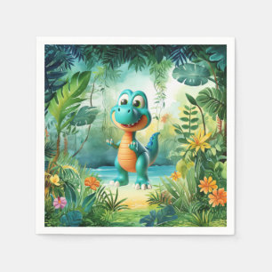 Niedlich Dinosaur Birthday Napkins Serviette