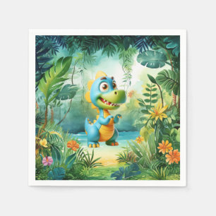 Niedlich Dinosaur Birthday Napkins Serviette
