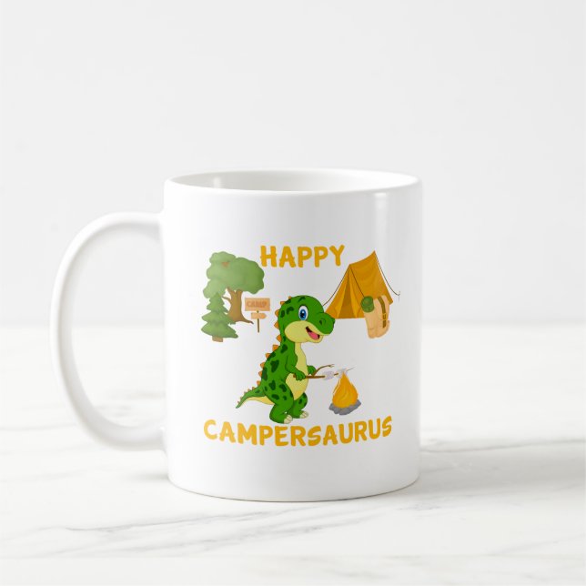 Niedlich Dinosaur Camper - Happy Campersaurus Kaffeetasse (Links)