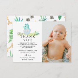 Niedlich Dinosaur Foto Babydusche Dankeskarte