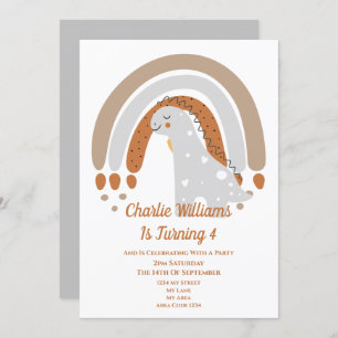 Niedlich Dinosaur Geburtstagsparty Einladung