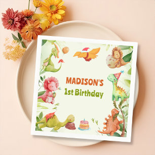 Niedlich Dinosaur Geburtstagsparty Napkins Serviette