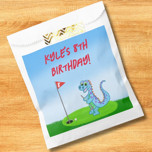 Niedlich Dinosaur Golf ThemenKindergeburtstag Geschenktütchen (Von Creator hochgeladen)