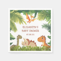 Niedlich Dinosaur Greenery Baby Dusche