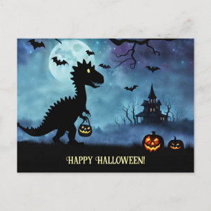 Niedlich Dinosaur Happy Halloween Feiertagspostkarte