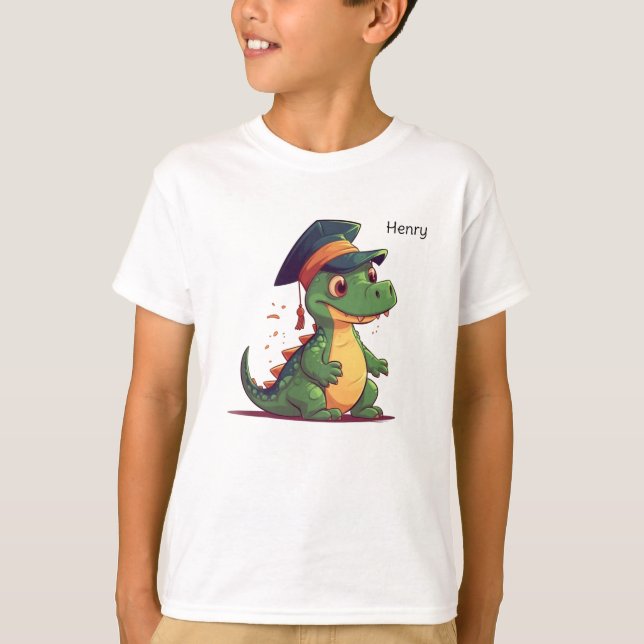 Niedlich Dinosaur Kindergarten Graduate Personalis T-Shirt (Vorderseite)