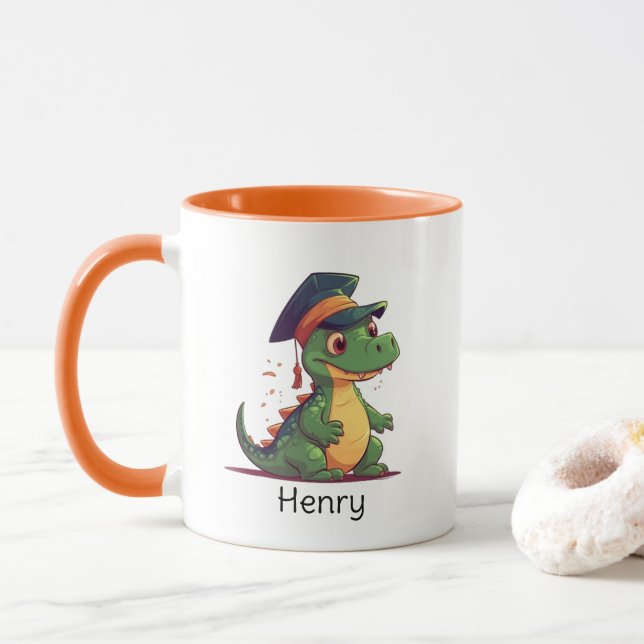 Niedlich Dinosaur Kindergarten Graduate Personalis Tasse (Mit Donut)