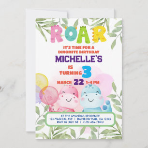 Niedlich Dinosaur Kindergeburtstag Dino Chalkboard Einladung