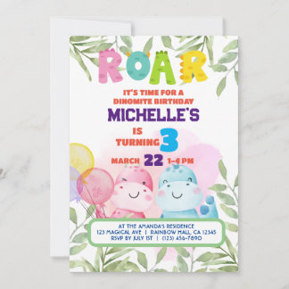 Niedlich Dinosaur Kindergeburtstag Dino Chalkboard Einladung