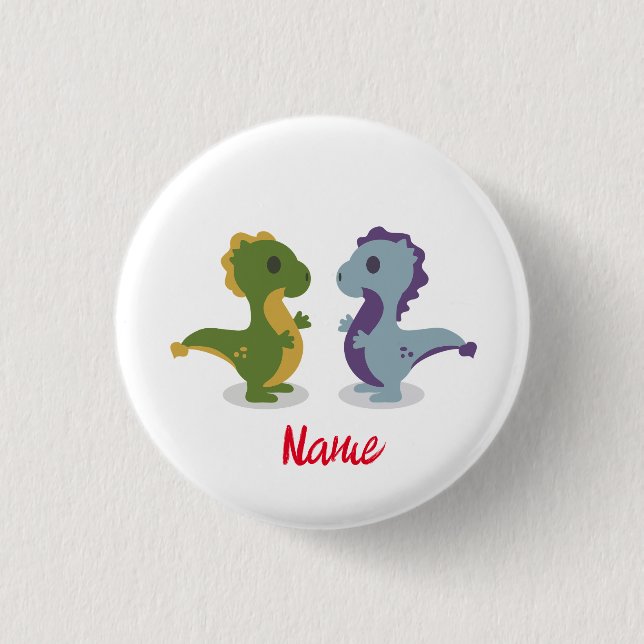 Niedlich Dinosaur Pair Thunder_Cove Button (Vorderseite)