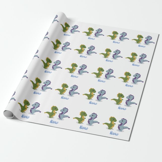 Niedlich Dinosaur Pair Thunder_Cove Geschenkpapier (Ungerollt)