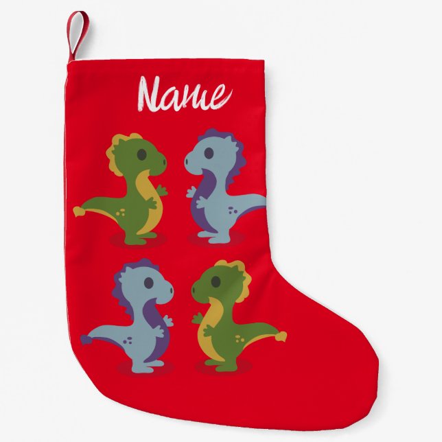 Niedlich Dinosaur Pair Thunder_Cove Kleiner Weihnachtsstrumpf (Vorderseite)