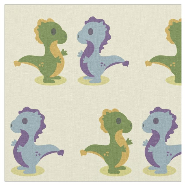 Niedlich Dinosaur Pair Thunder_Cove Stoff (Nahaufnahme)