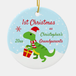 Niedlich Dinosaur T-Rex Großeltern Erste Weihnacht Keramik Ornament