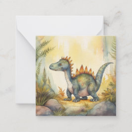 Niedlich Dinosaur Watercolor Storybook Mitteilungskarte
