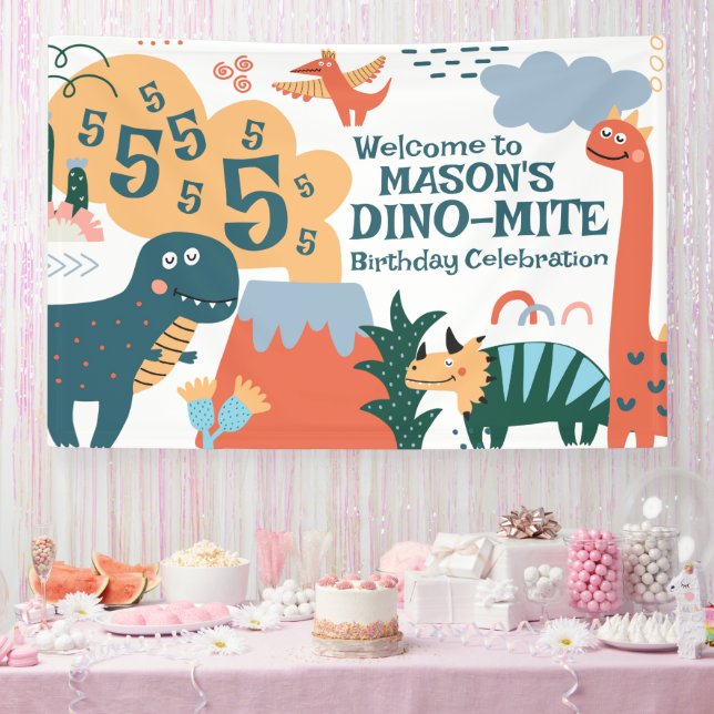 Niedlich Dinosaurier Kindergeburtstag Party Banner (Party)
