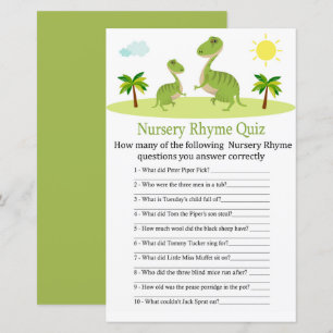 Niedlich Dinosaurier Kinderzimmer Rhyme Quiz Babyd