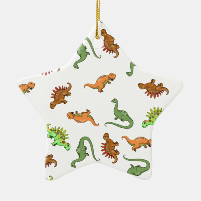 Niedlich Dinosaurier Muster Keramik Ornament (Vorne)