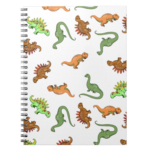 Niedlich Dinosaurier Muster Notizblock (Vorderseite)