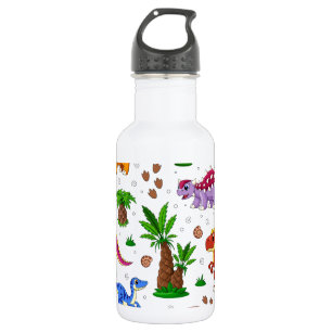 Niedlich Dinosaurier Muster Personalisiert Kids Edelstahlflasche