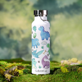 Niedlich Dinosaurier Muster Personalisiert Kids Trinkflasche