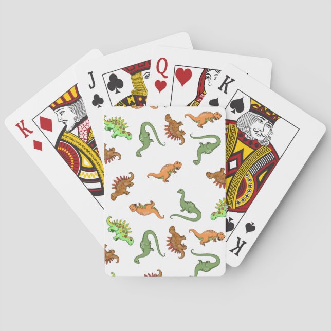 Niedlich Dinosaurier Muster Spielkarten (Rückseite)