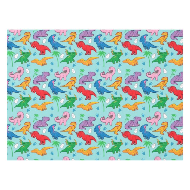 Niedlich Dinosaurier Muster Tischdecke (Vorderseite (Horizontal))
